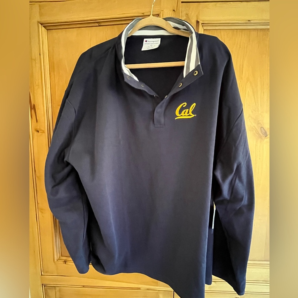 Champion Navy Blue Cal Sweatshirt with Yellow Logo